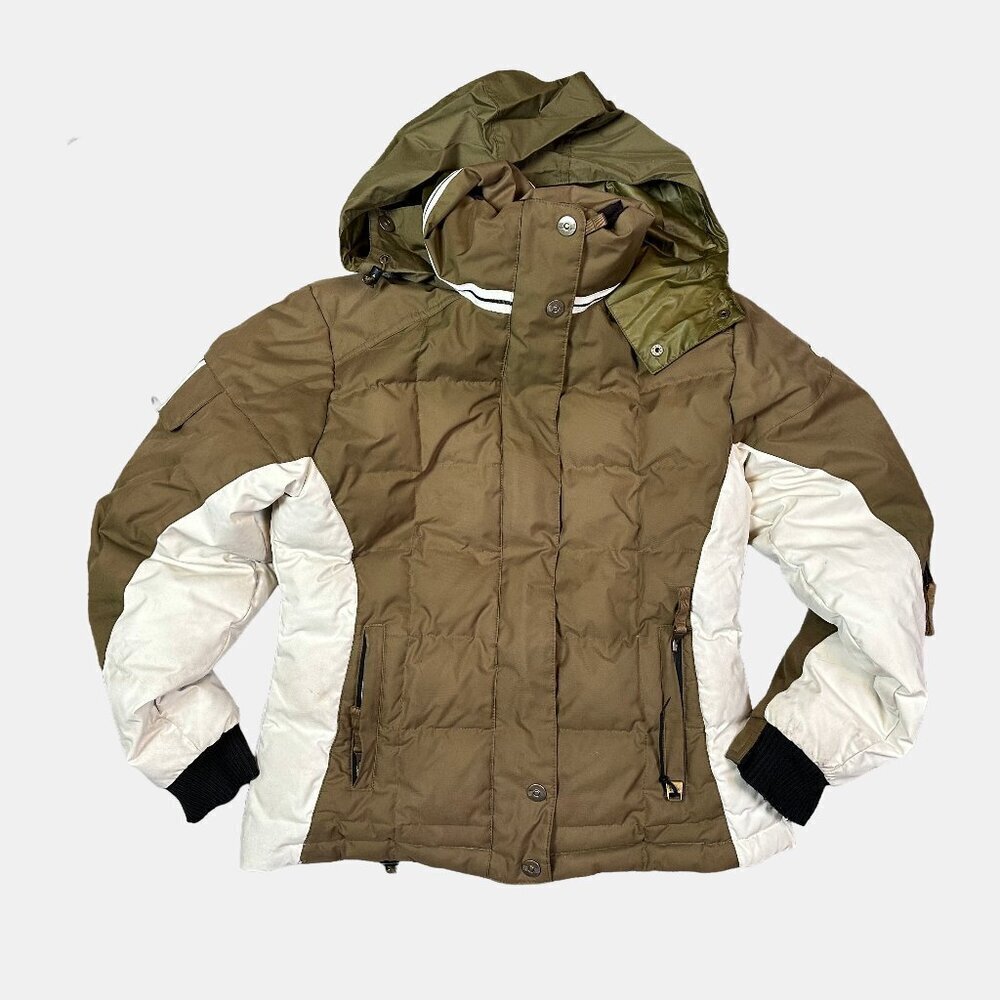 NILS Olive Green White Puffer Ski Skiing Jacket Coat Women's Size 6